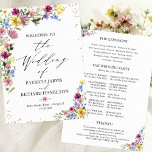 Boho Wildflower Wedding Program<br><div class="desc">A simple chic wedding ceremony order of service program. Easy to personalize with your details. Check the collection for matching items. CUSTOMIZATION: If you need design customization, please get in touch with me via chat; if you need information about your order, shipping options, etc., please contact Zazzle support directly.</div>