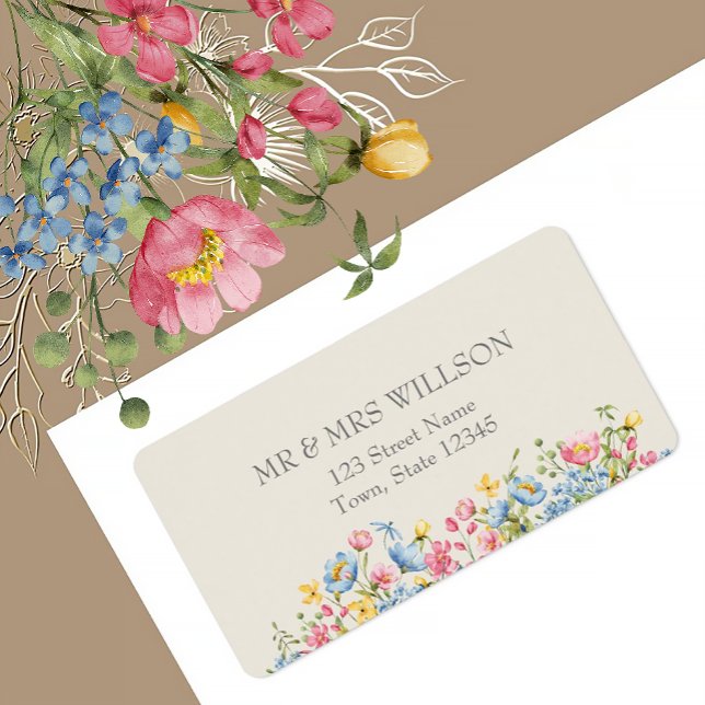 Boho Wildflower Wedding Return Address Label (Creator Uploaded)