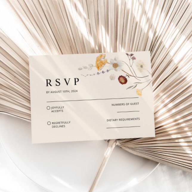 Boho Wildflower Wedding RSVP Card (Creator Uploaded)