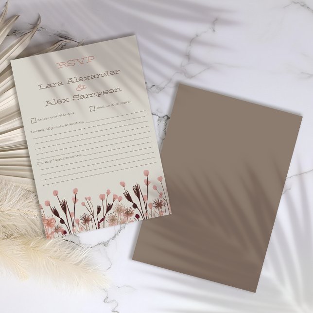 Boho Wildflower Wedding RSVP Card (Creator Uploaded)