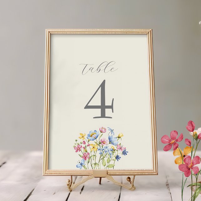 Boho Wildflower Wedding Table Number (Creator Uploaded)