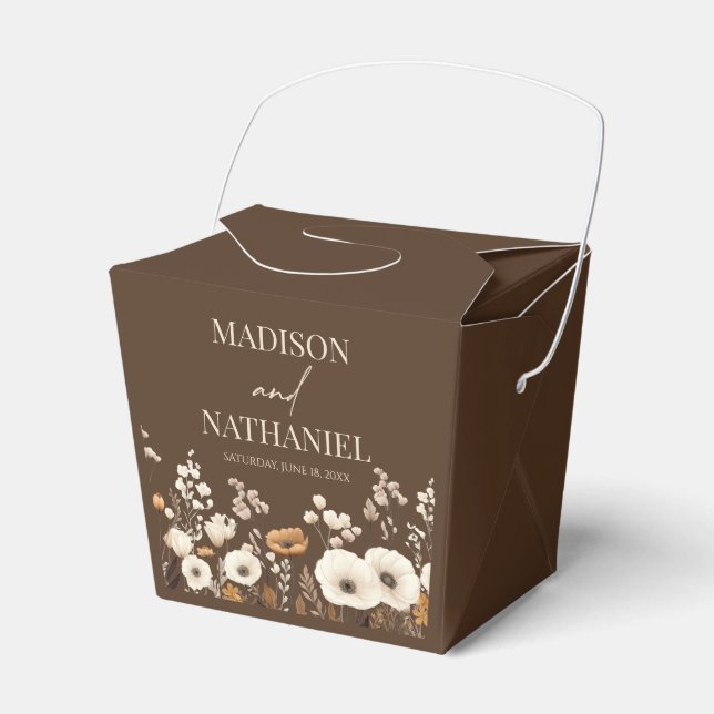 Boho Wildflower Wild Flower Floral Garden Wedding Favor Box (Front Side)