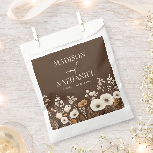Boho Wildflower Wild Flower Floral Garden Wedding Favour Bag (Clipped)