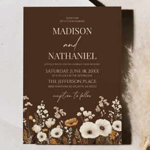 Boho Wildflower Wild Flower Floral Garden Wedding Invitation