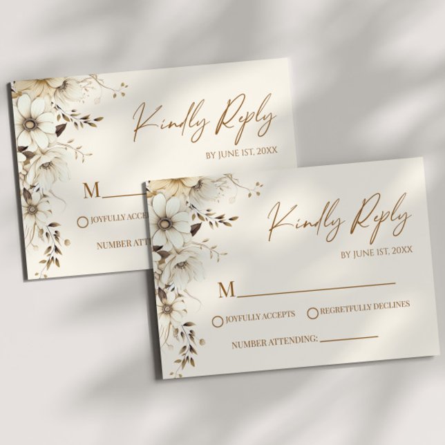 Boho Wildflower Wild Flower Floral Wedding RSVP Card (Creator Uploaded)
