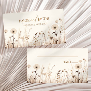 Boho Wildflower Wild Flowers Floral Wedding Place Card