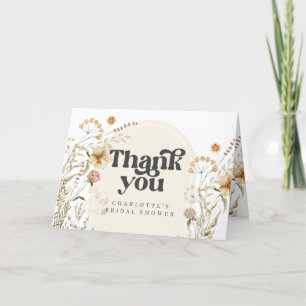 Boho Wildflowers Arch Carte de Remerciements pour 