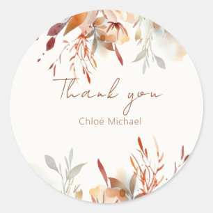 Boho wildflowers Baby shower  Classic Round Sticker