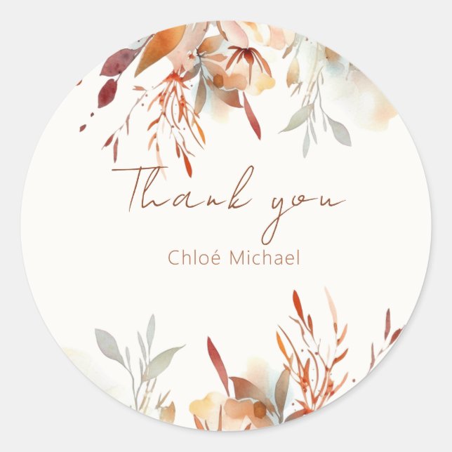 Boho wildflowers Baby shower  Classic Round Sticker (Front)