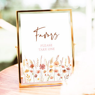 Boho Wildflowers Baby Shower Favours Sign