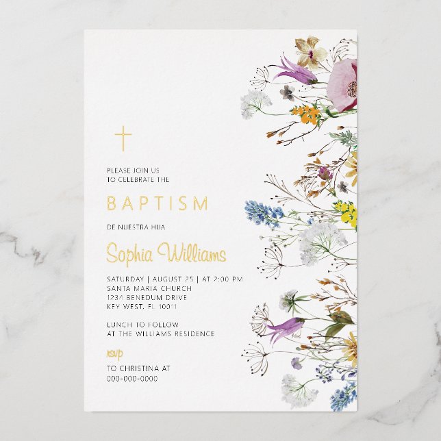 Boho Wildflowers Baptism (Front)