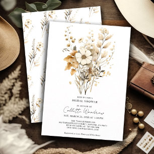 Boho Wildflowers Bridal Shower Invitation
