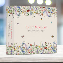 Boho Wildflowers Butterflies Binder