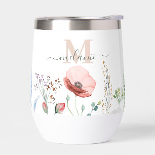 Boho Wildflowers Custom Name Monogram