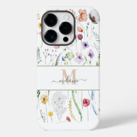 Boho Wildflowers Custom Name Monogram