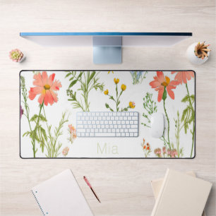 Boho wildflowers desk mat