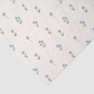 Boho Wildflowers Ditsy Floral Cottagecore Blue Tissue Paper