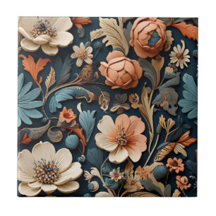 Boho Wildflowers Elegant Seamless Pattern Tile