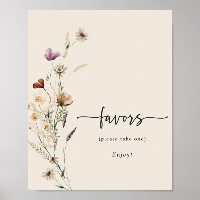 Boho Wildflowers Favours Poster (Front)
