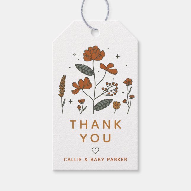 Boho Wildflowers Gift Tag (Front)