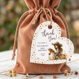Boho Wildflowers Horse Girl Birthday Thank You Favour Tags