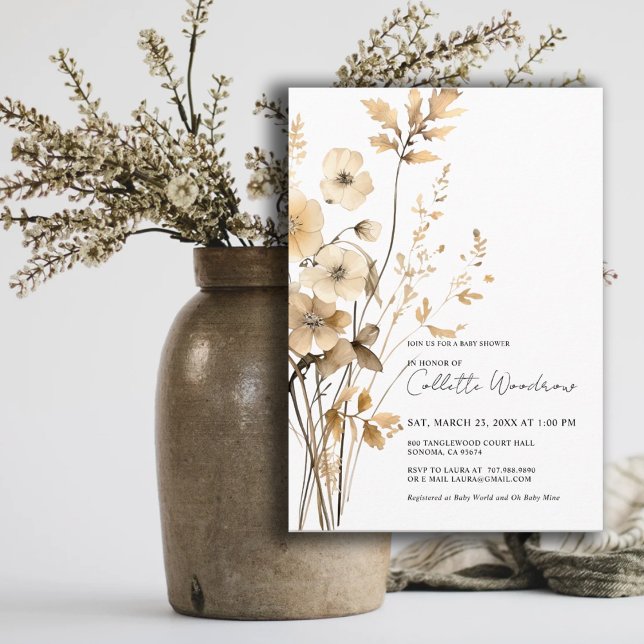 Boho Wildflowers Journey Begins Baby Shower Invitation (Creator Uploaded)