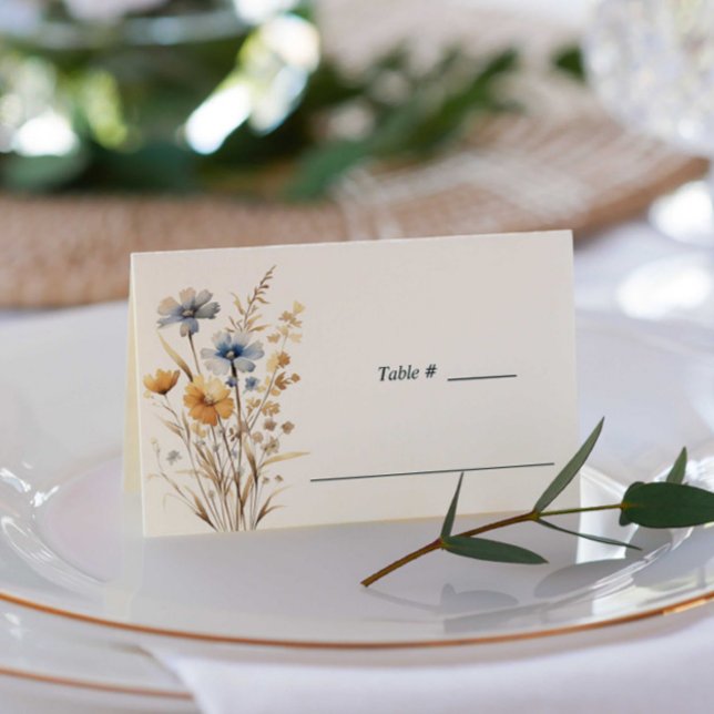 BOHO WILDFLOWERS MEADOW Wedding table place Card (Creator Uploaded)