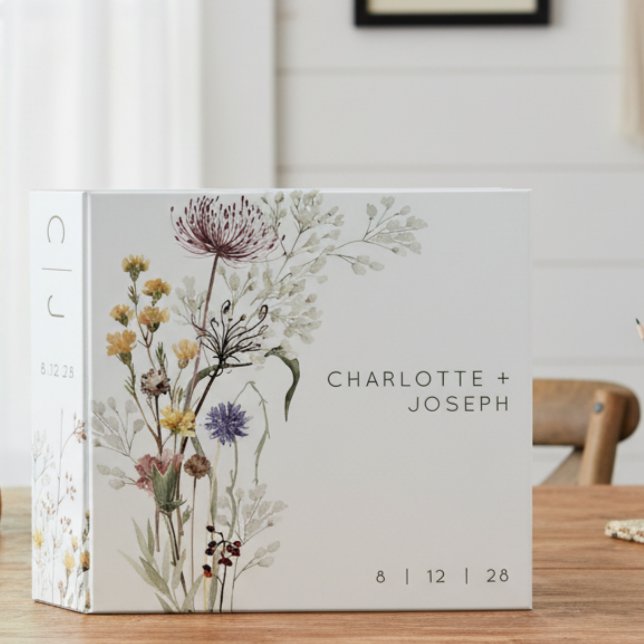 Boho Wildflowers Modern Floral Wedding Album Binder (Creator Uploaded)