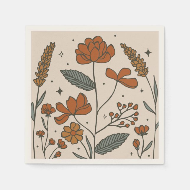 Boho Wildflowers  Napkin (Front)