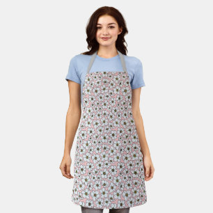 Boho Wildflowers On Pink Apron