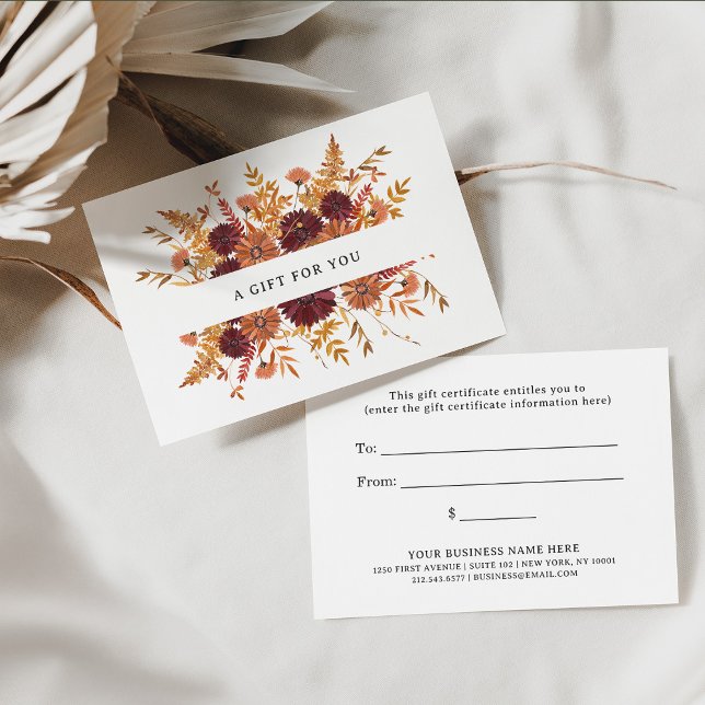 Boho Wildflowers on White | Gift Certificate (Creator Uploaded)