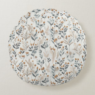 Boho Wildflowers Round Pillow