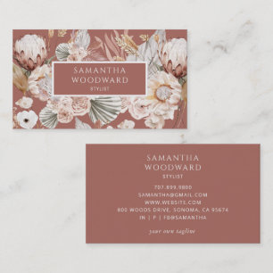Boho Wildflowers Terracotta Stylist Business Card