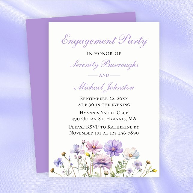 Boho Wildflowers Watercolor Floral Engagement  Invitation (Creator Uploaded)