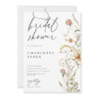 Boho Wildflowers Watercolor Minimal Bridal Shower