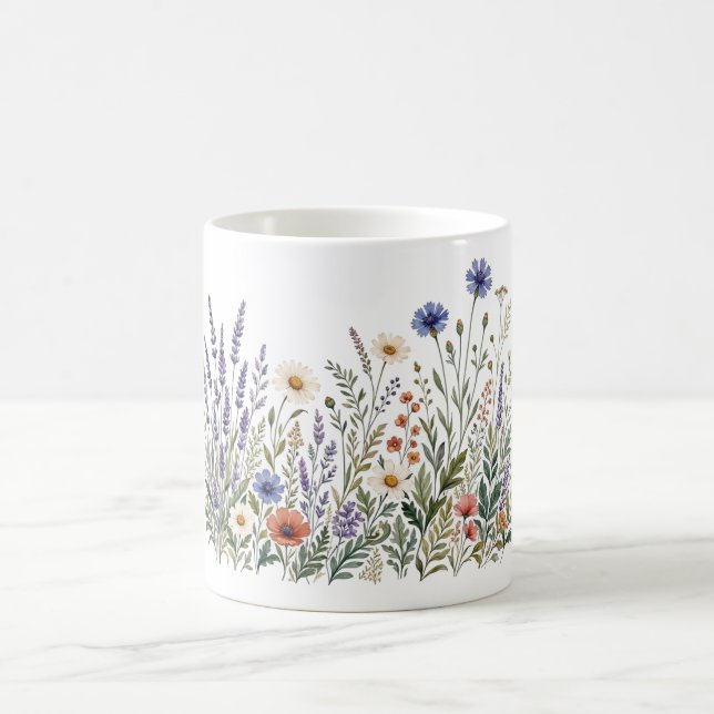 Boho Wildflowers Watercolor Mug (Center)