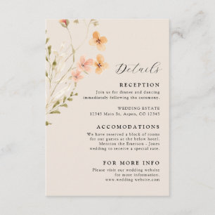 Boho Wildflowers Wedding Enclosure Card