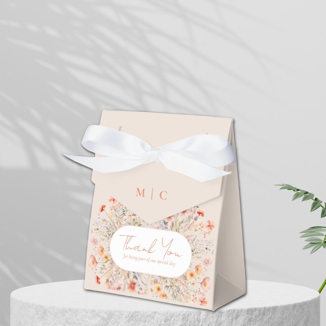 Boho Wildflowers Wedding Favor Box (Creator Uploaded)