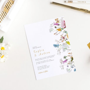 Boho Wildflowers Wedding Invitation