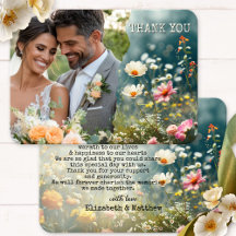 Boho Wildflowers Wedding Photo Thank You