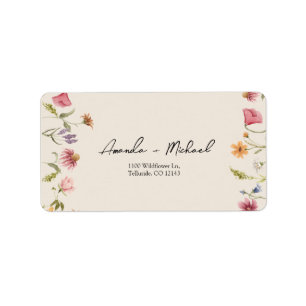 Boho Wildflowers Wedding Return Address Label
