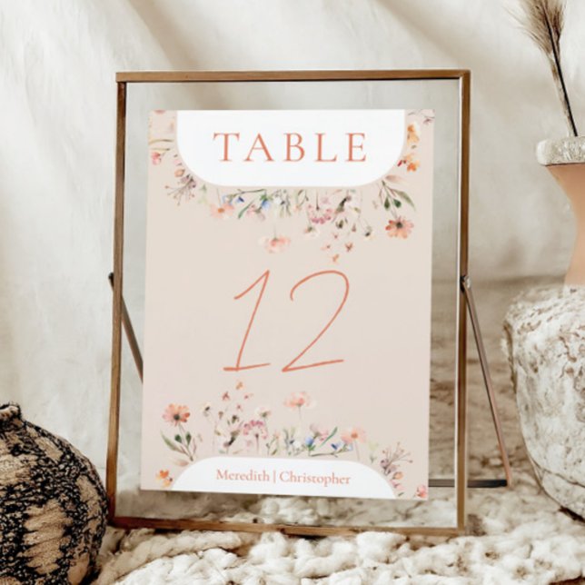 Boho Wildflowers Wedding Table Number (Creator Uploaded)