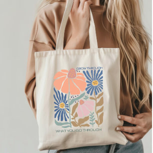 Boho Wildflowers with Inspirational Quote Tote Bag