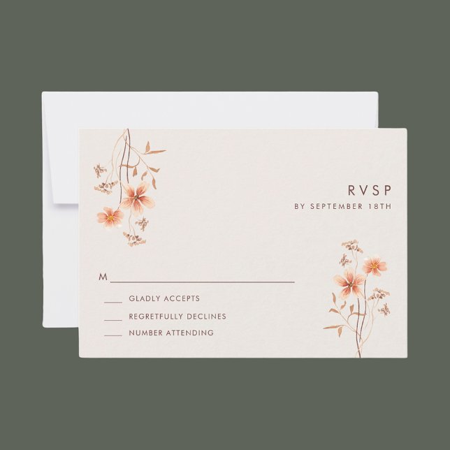 Boho Wildlfower Rustic Outdoor Wedding RSVP Card (Boho Wildlfower Rustic Outdoor Wedding RSVP)