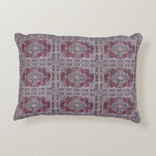 BOHO WINE PRINT BOHEMIAN BURGUNDY ACCENT PILLOW