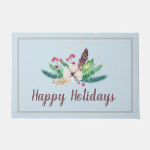 Boho Winter Bouquet Customizable  Doormat