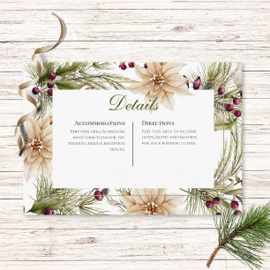 Boho Winter Greenery Boughs Reception Enclosure Card