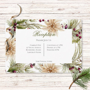 Boho Winter Greenery Boughs Reception Enclosure Card