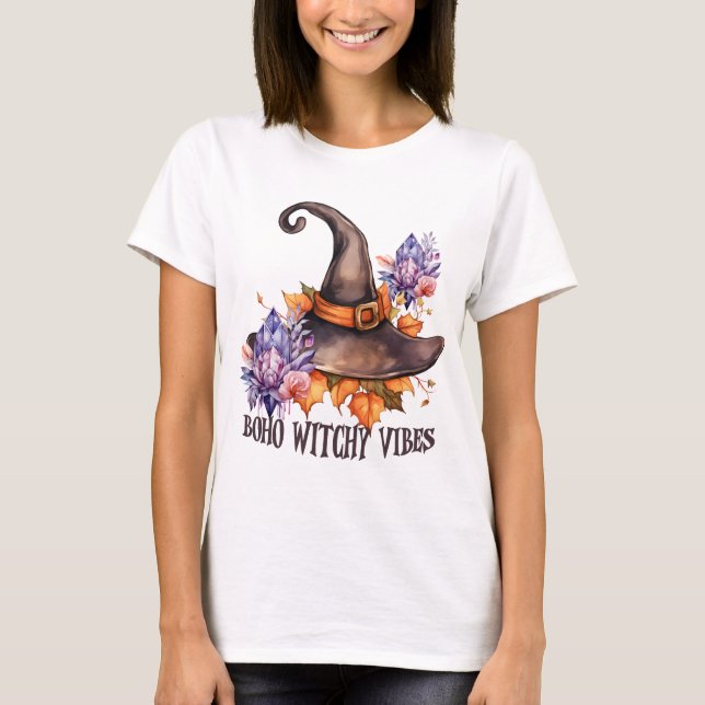 Boho Witchy Vibes Halloween  T-Shirt (Front)
