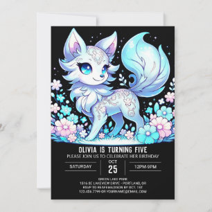 Boho Wolf Digital Birthday Invitation